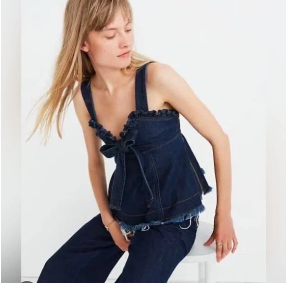 Madewell x Karen Walker Dark Blue Denim Tank Top size 6